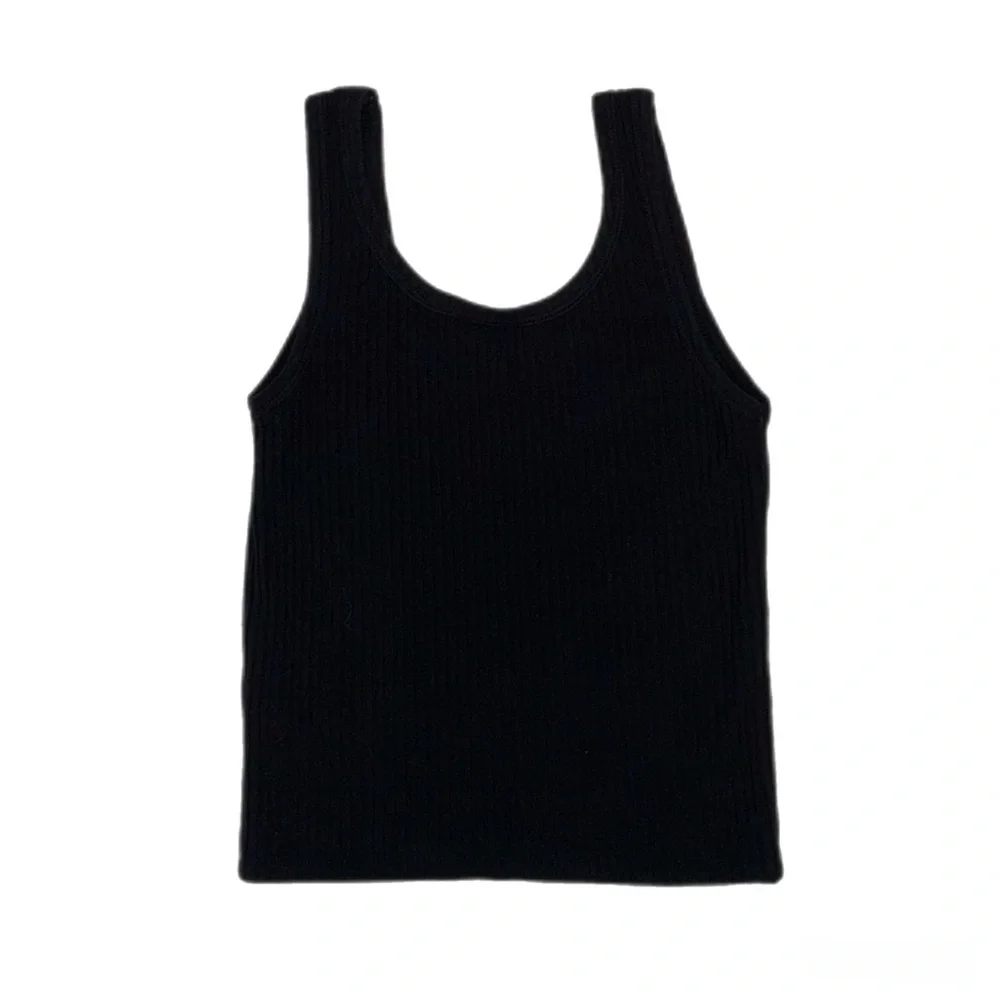 Topshop Black Ribbed Tank Top - Picture 2 of 2